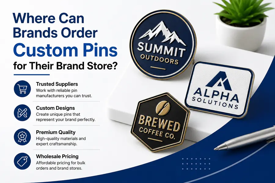 Order custom pins for brand store